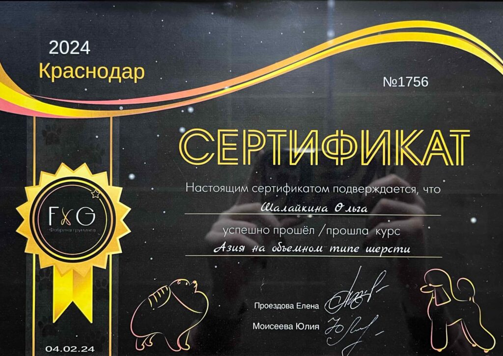 Диплом мастера-грумера